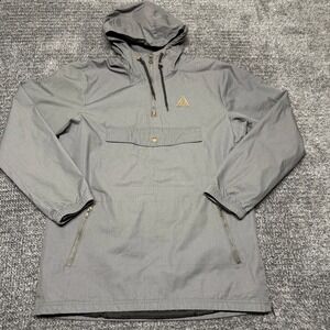 Dravus Mens Anorak Pullover Hooded Jacket Size L‎ Gray Windbreaker